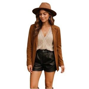 Levi’s Premium Womens High Rise Faux Leather Shorts Black Size 30 Boho Chic